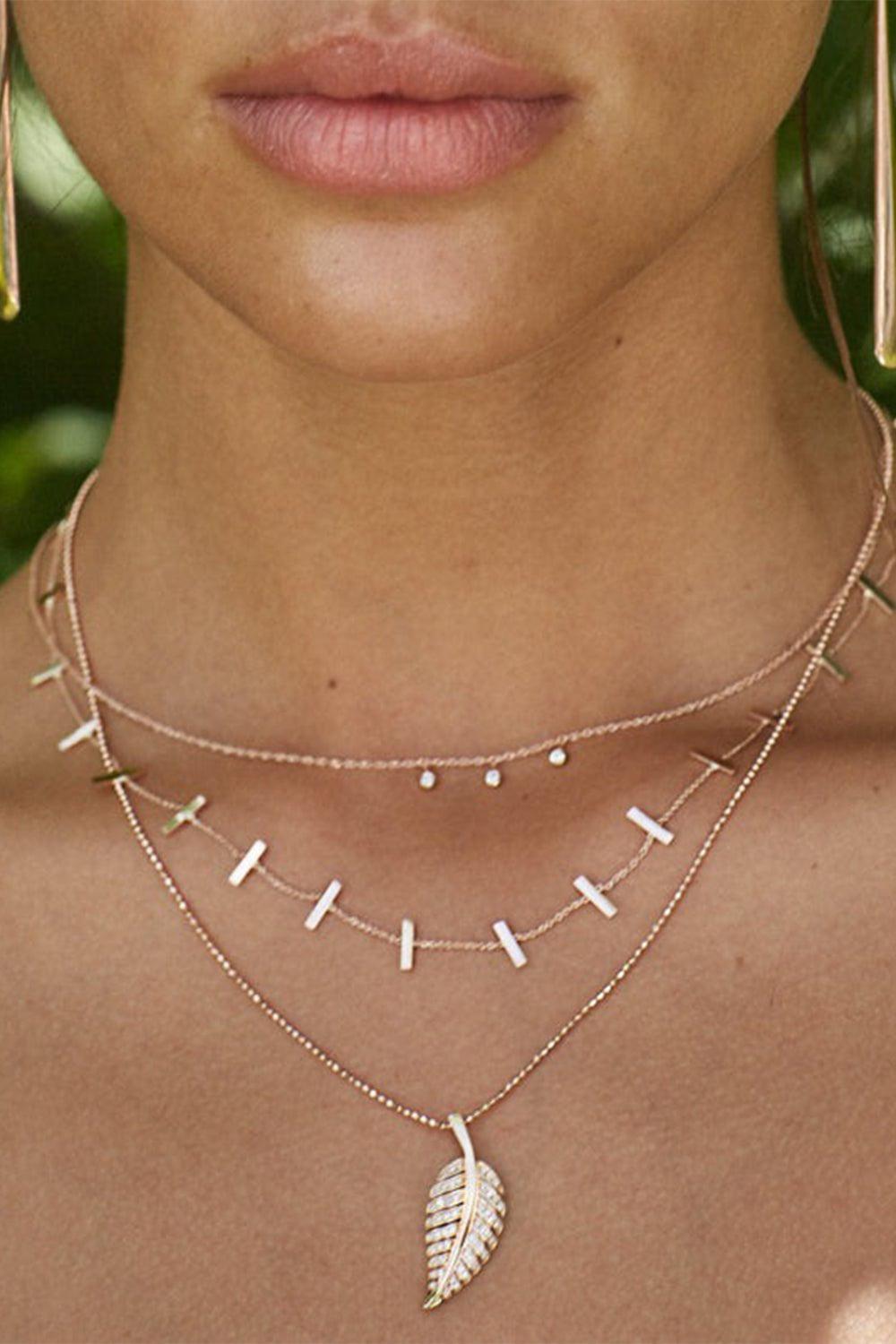 JENNIFER MEYER-Cross Bar Necklace-YELLOW GOLD