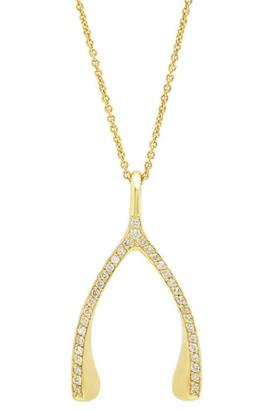 JENNIFER MEYER-Diamond Wishbone Necklace-YELLOW GOLD