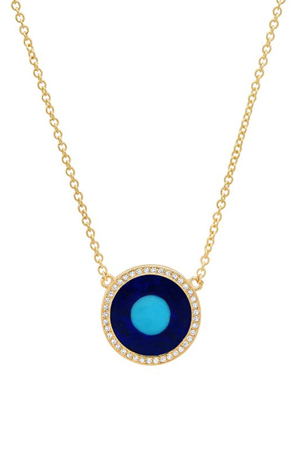 JENNIFER MEYER-Mini Evil Eye Necklace-YELLOW GOLD