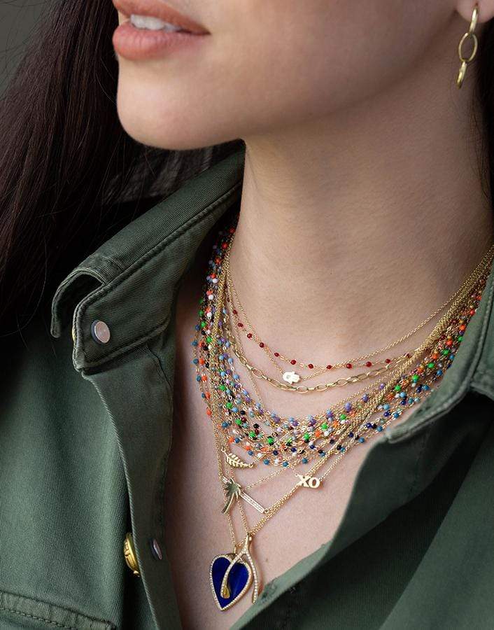 JENNIFER MEYER-Mini Leaf Necklace-YELLOW GOLD