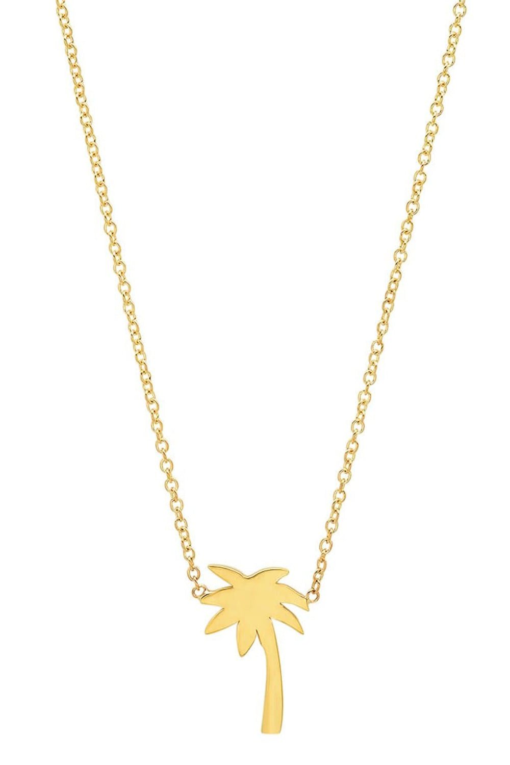 JENNIFER MEYER-MIni Palm Tree Necklace-YELLOW GOLD