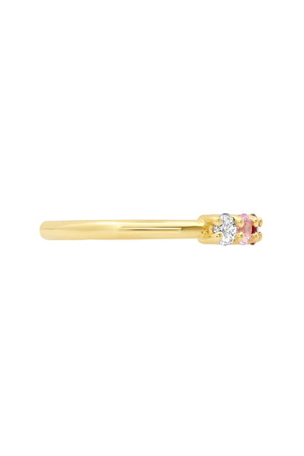 JENNIFER MEYER-Diamond Pink Sapphire Ruby Ring-YELLOW GOLD
