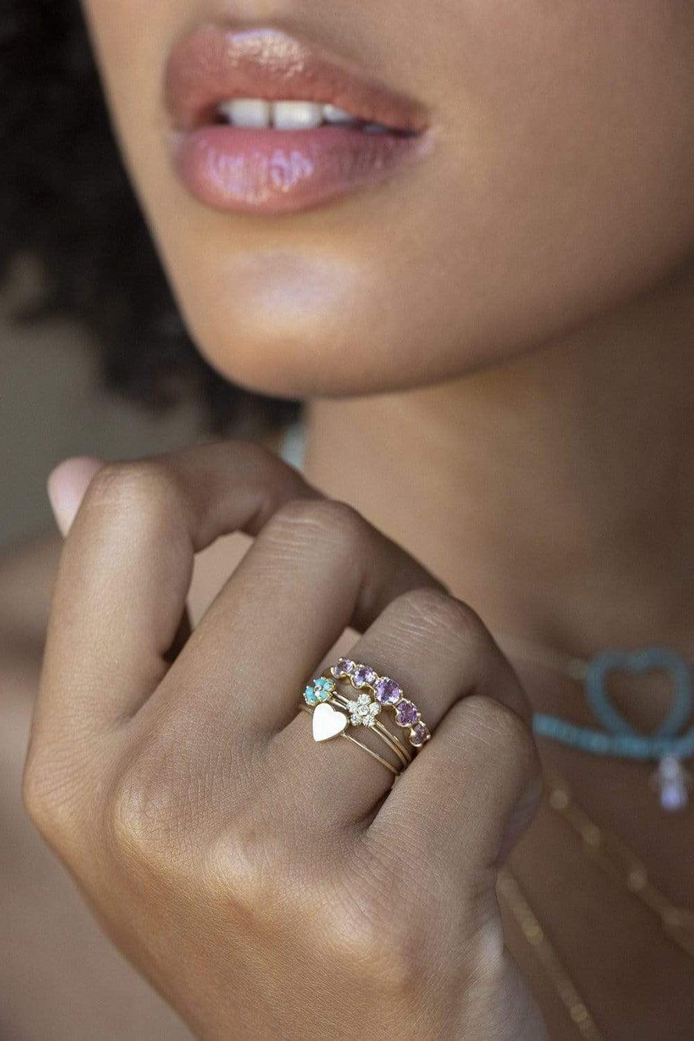 JENNIFER MEYER-Graduated Pink Sapphire Ring-YELLOW GOLD