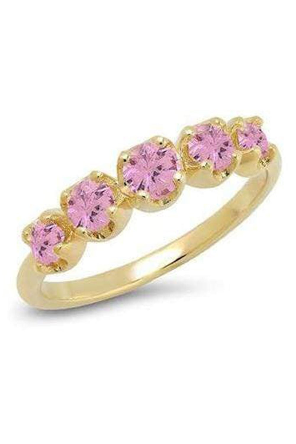 JENNIFER MEYER-Graduated Pink Sapphire Ring-YELLOW GOLD