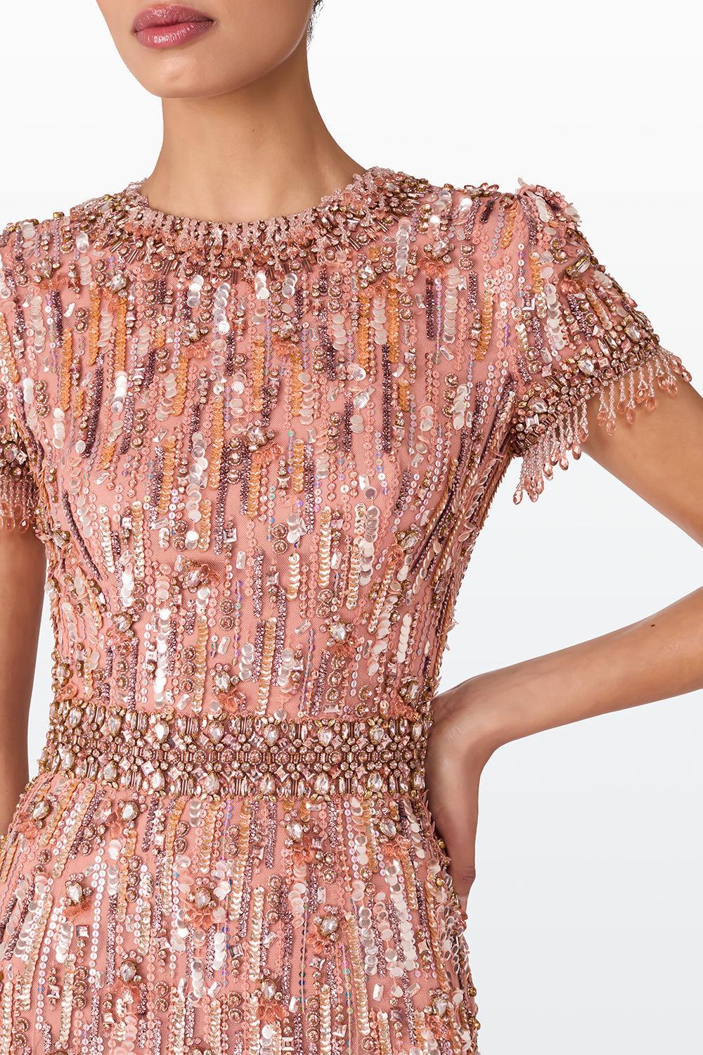 Roxy Embellished Beaded Gown-CINNAMON-2-CLOTHINGDRESSGOWN-JENNY PACKHAM