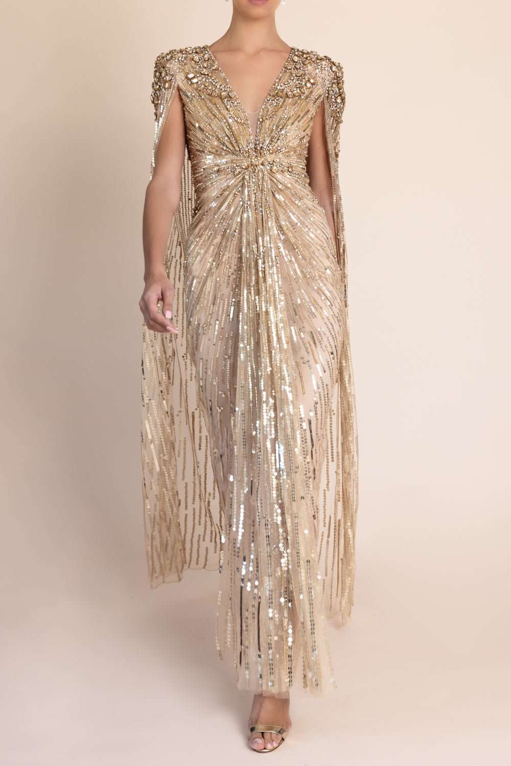 JENNY PACKHAM-Lotus Lady Gown - Illusion Gold-ILLSNGLD
