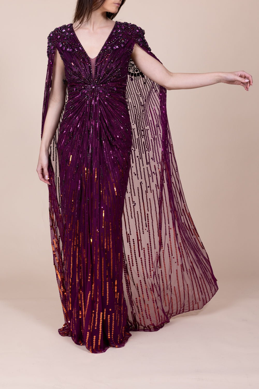 JENNY PACKHAM-Lotus Lady Gown - Mulberry-