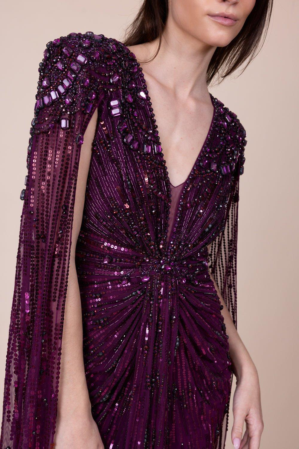 JENNY PACKHAM-Lotus Lady Gown - Mulberry-