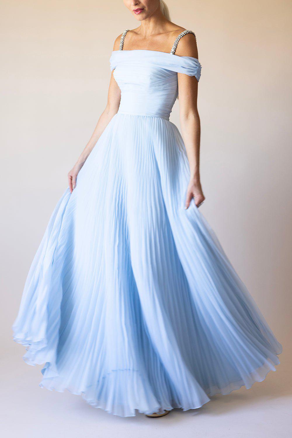 JENNY PACKHAM-Mara Gown - Smoky Blue-