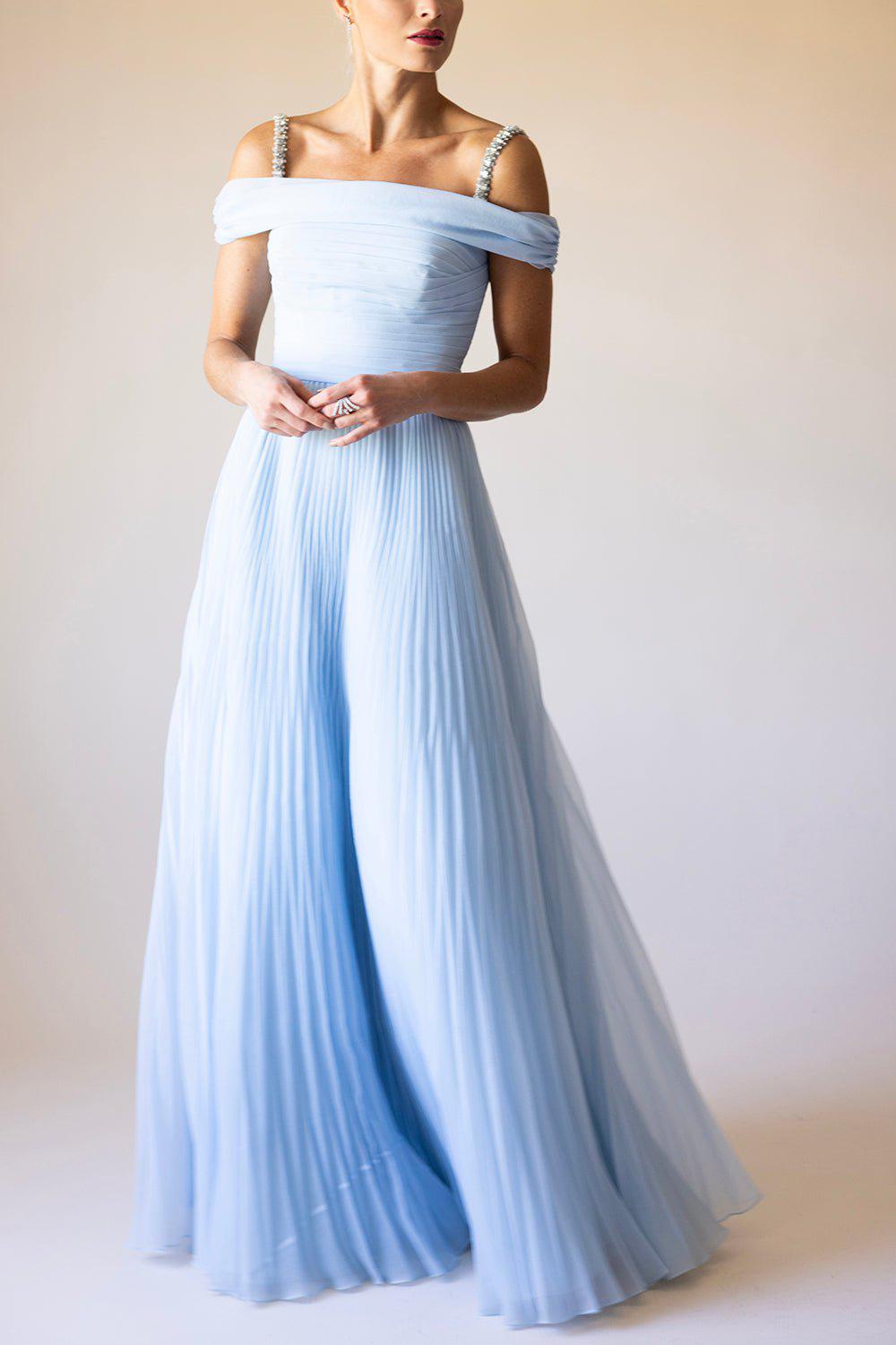 JENNY PACKHAM-Mara Gown - Smoky Blue-