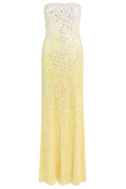Marle Saint Embellished Strapless Maxi Dress-YELLOW-2-CLOTHINGDRESSGOWN-JENNY PACKHAM