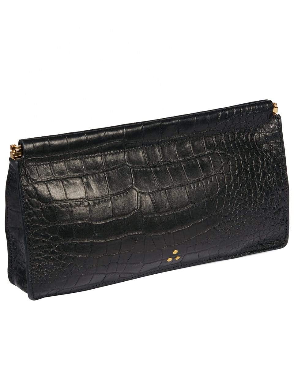 JEROME DREYFUSS-Clic Clac XL Calfskin Ficelle Clutch-CROCO