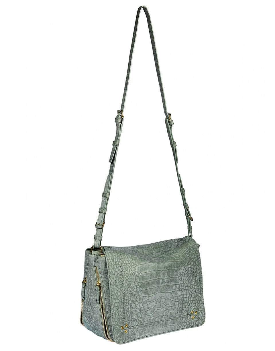JEROME DREYFUSS-Igor Croco Lichen Nubuck Shoulder Bag-CROCO