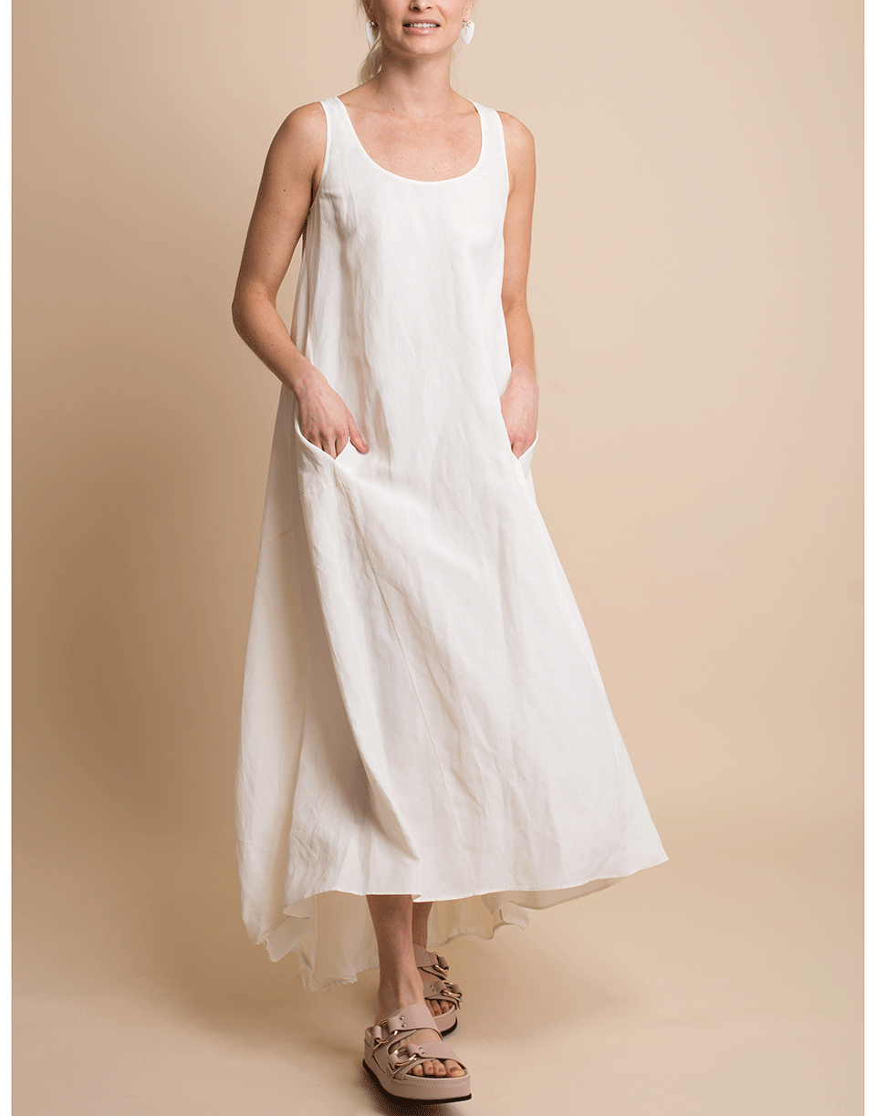 JIL SANDER-Scoopneck Maxi Dress-PORCLAIN
