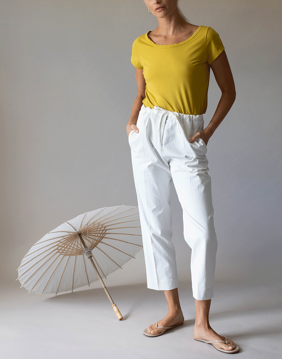 JIL SANDER-Drawstring Cropped Pant-