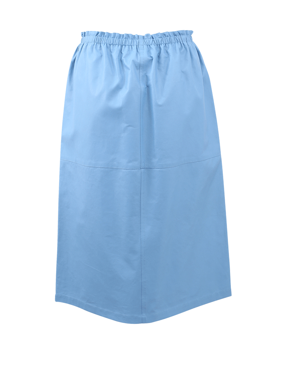 JIL SANDER-Cayena Leather Skirt-BLUE
