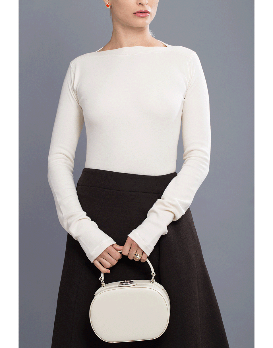 JIL SANDER-Jersey A-Line Skirt-CHOCOLAT