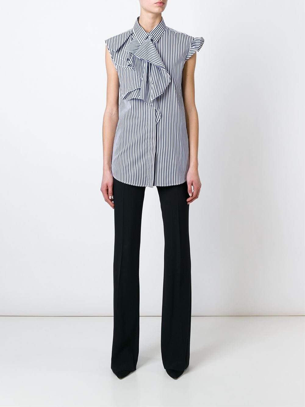 JIL SANDER-Aghata Striped Drape Blouse-
