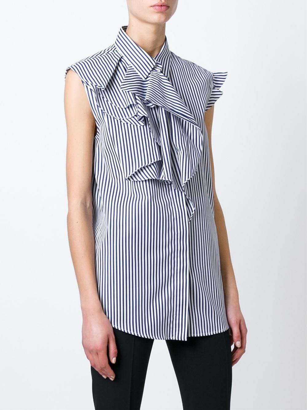 JIL SANDER-Aghata Striped Drape Blouse-