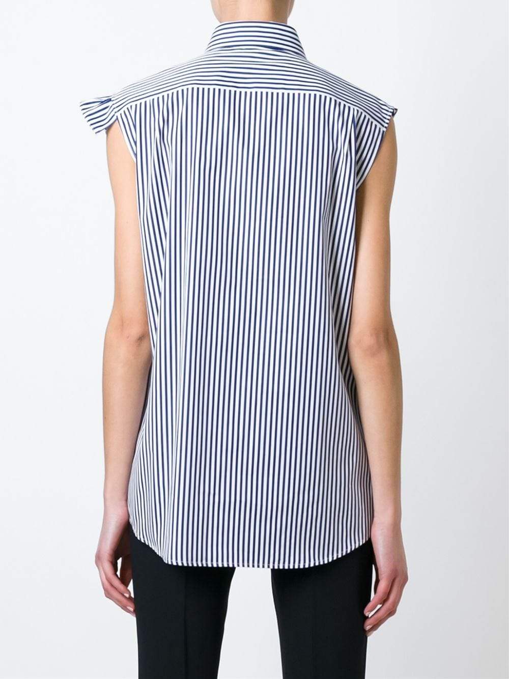 JIL SANDER-Aghata Striped Drape Blouse-