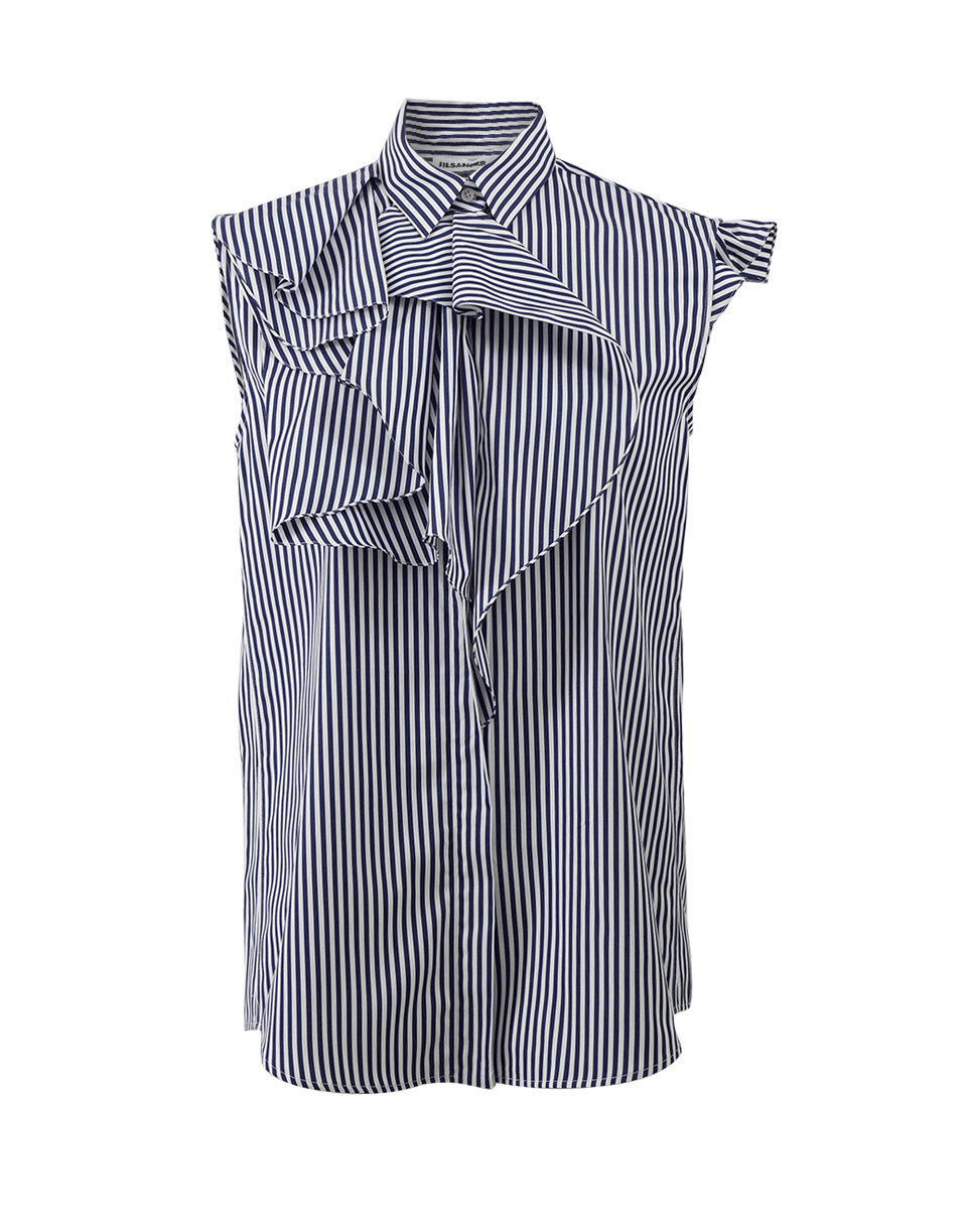 JIL SANDER-Aghata Striped Drape Blouse-