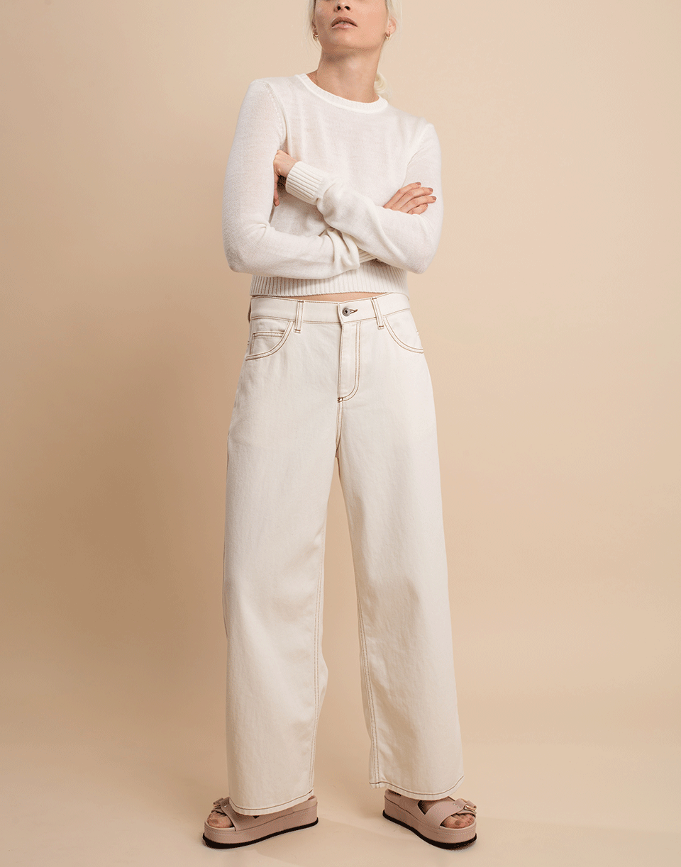 JIL SANDER-Crewneck Cropped Sweater-
