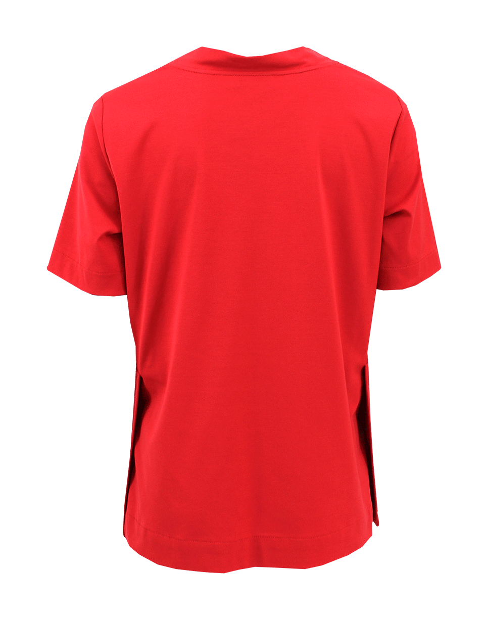 JIL SANDER-Red Wide Neck T-Shirt-