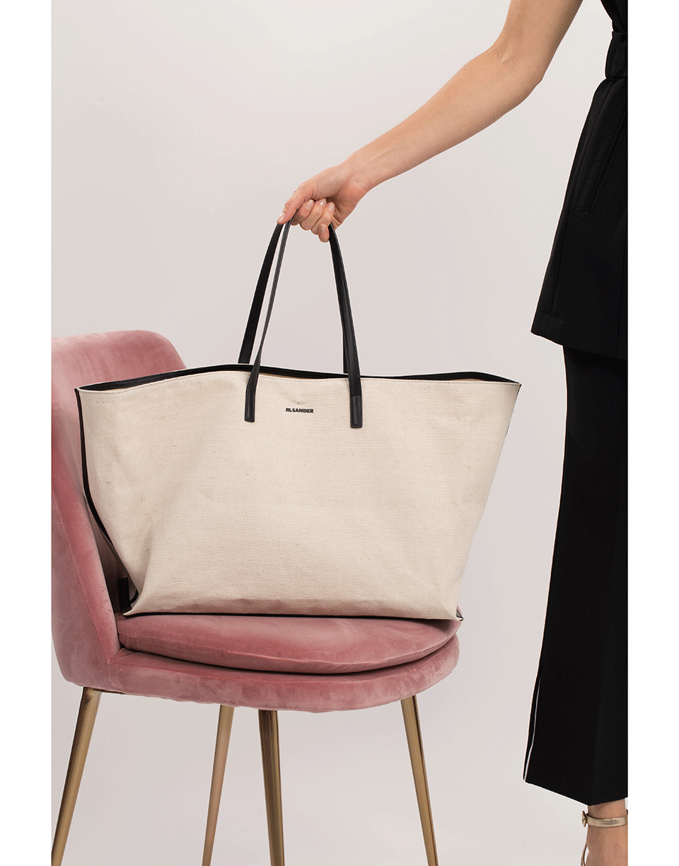 JIL SANDER-Linen Canvas Large Shopper-NATURAL