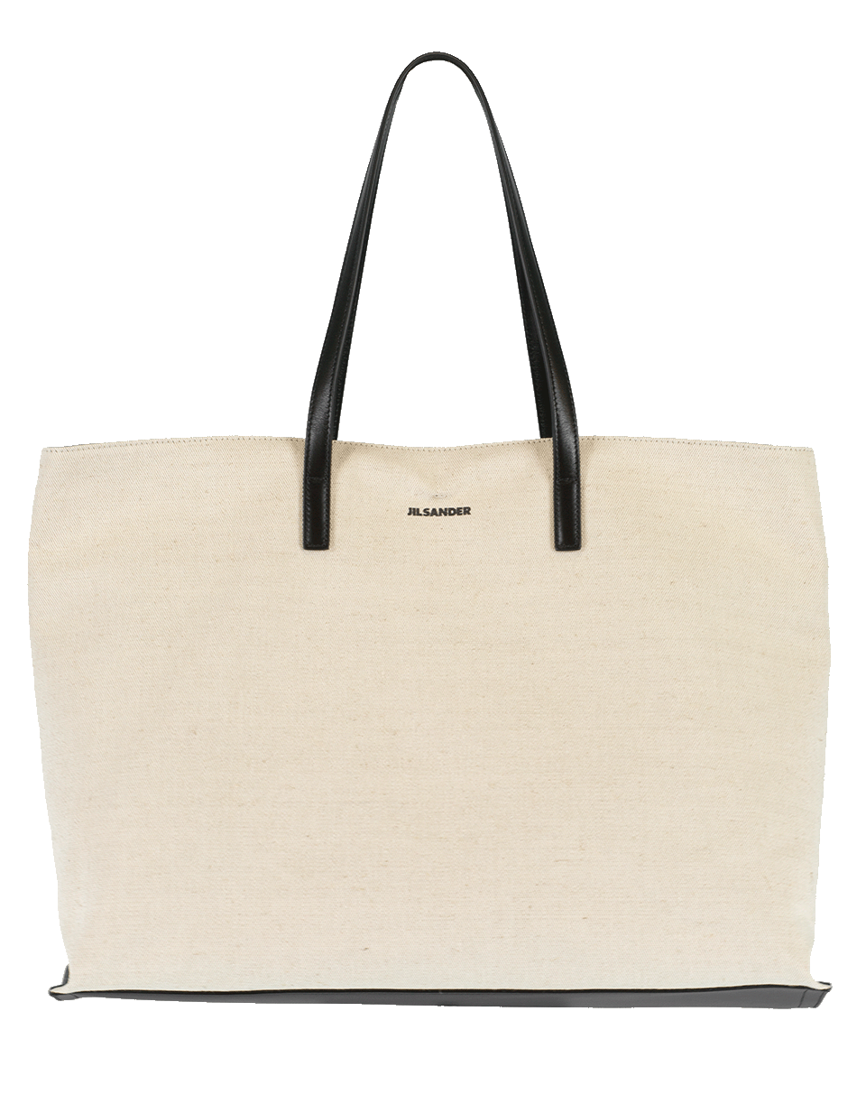 JIL SANDER-Linen Canvas Large Shopper-NATURAL
