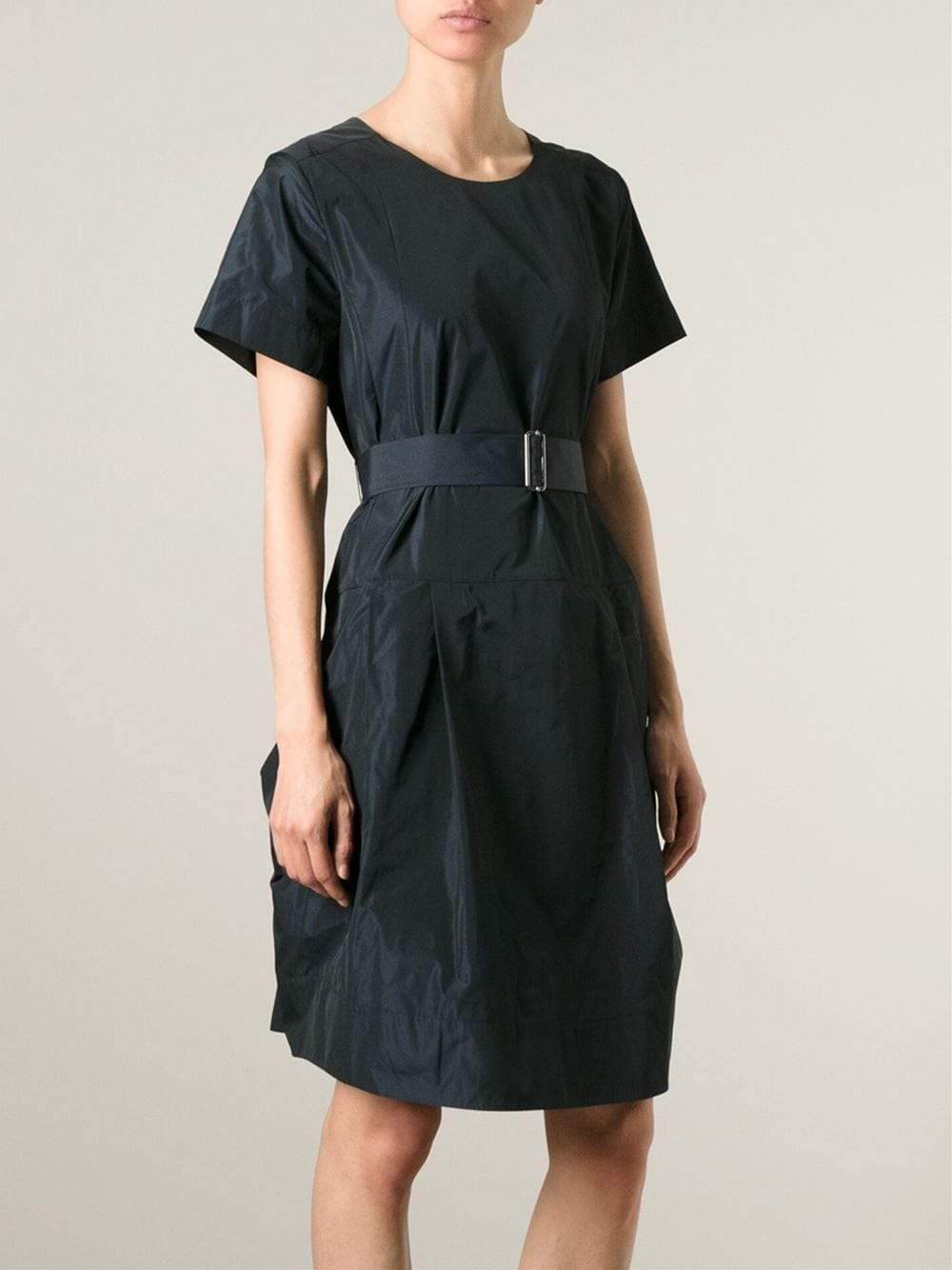 JIL SANDER NAVY-Belted Dress With Pockets-