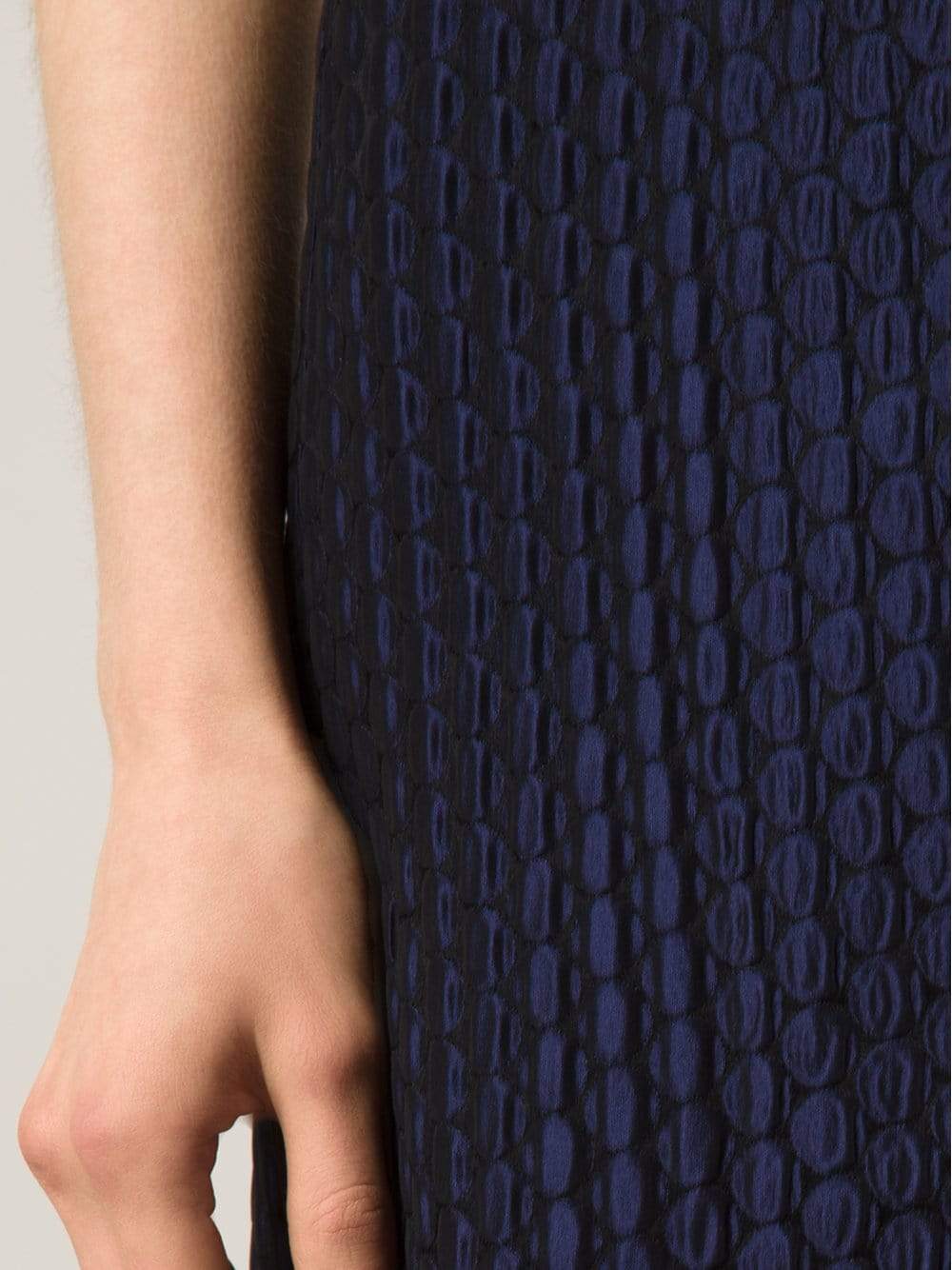 JIL SANDER NAVY-Textured Wrap Skirt-