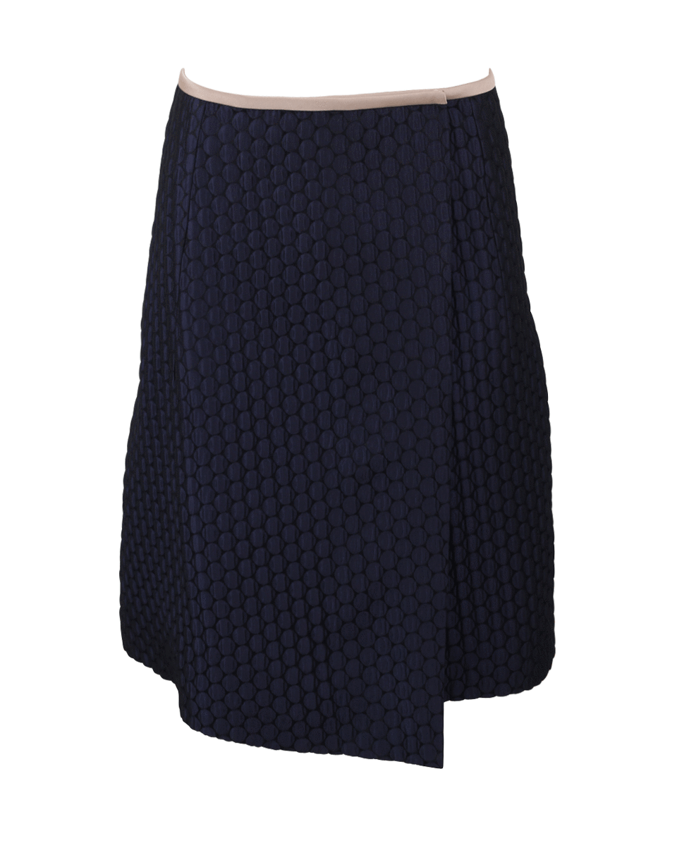 JIL SANDER NAVY-Textured Wrap Skirt-