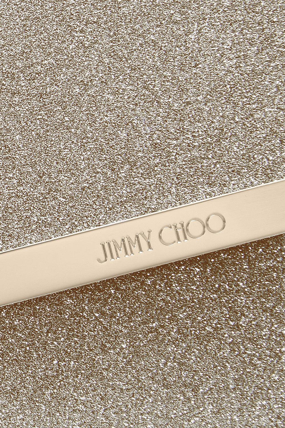 Emmie Glitter Clutch - Platinum Ice-PLTNMICE-O/S-HANDBAGCLUTCHES-JIMMY CHOO
