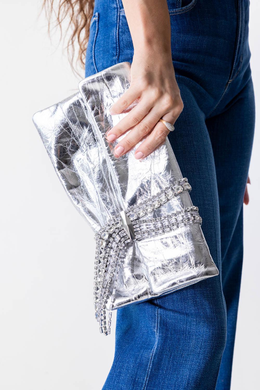 JIMMY CHOO-Zandra Clutch - Silver-SILVSILV
