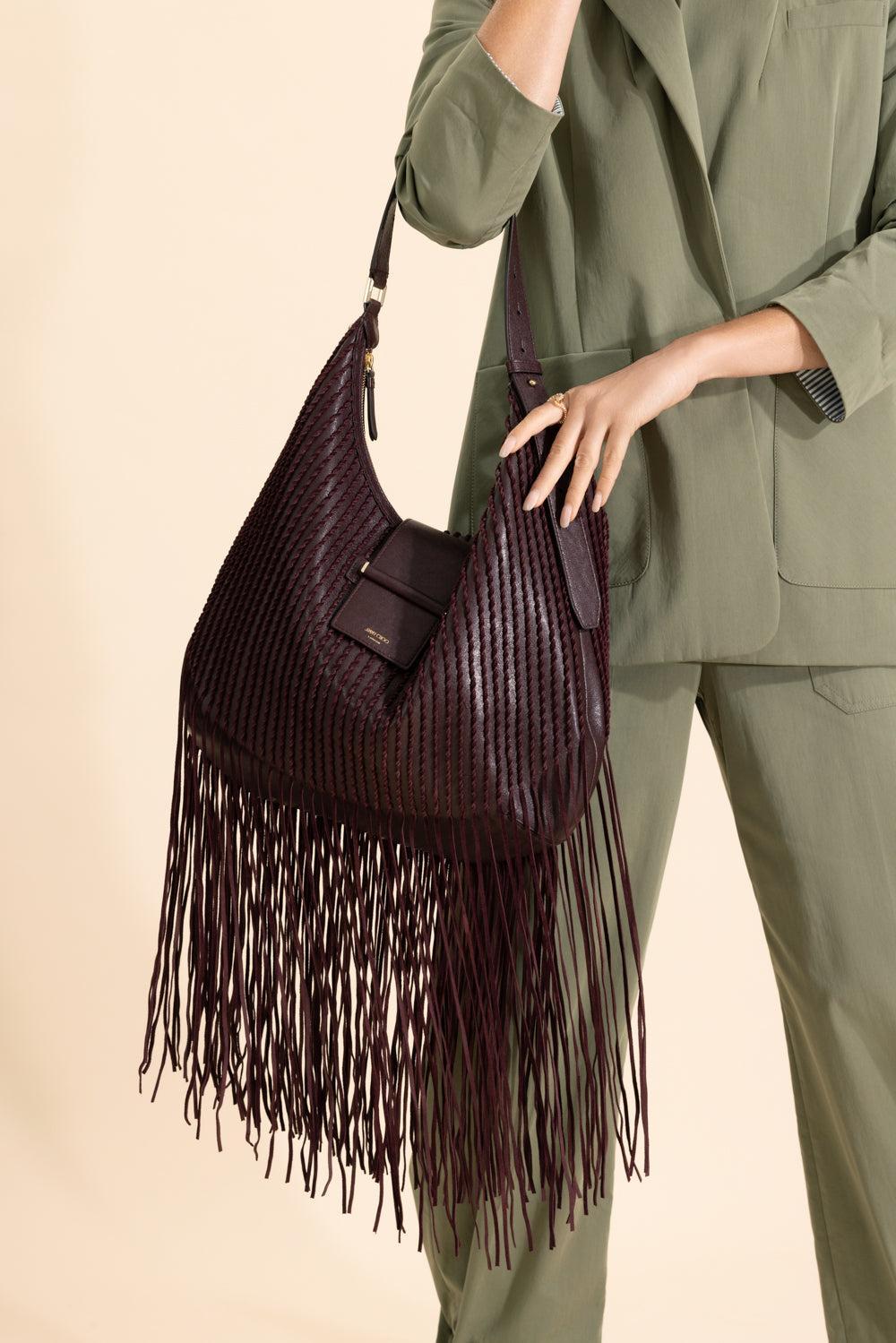 Bar Medium Hobo Bag-RED-HANDBAGSHOULDER-JIMMY CHOO