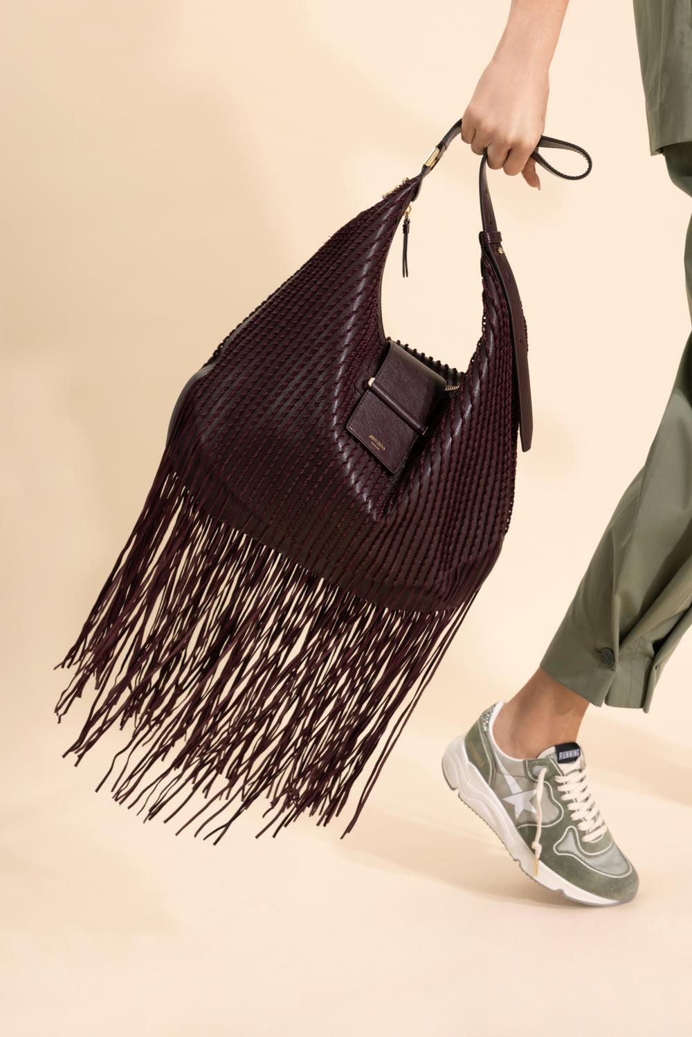 Bar Medium Hobo Bag-RED-HANDBAGSHOULDER-JIMMY CHOO