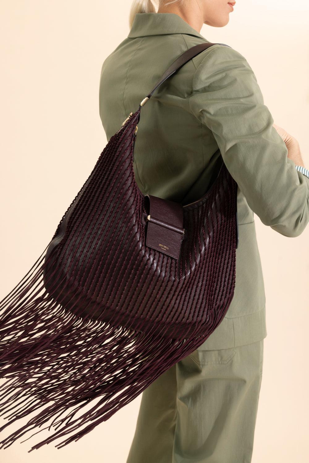 Bar Medium Hobo Bag-RED-HANDBAGSHOULDER-JIMMY CHOO