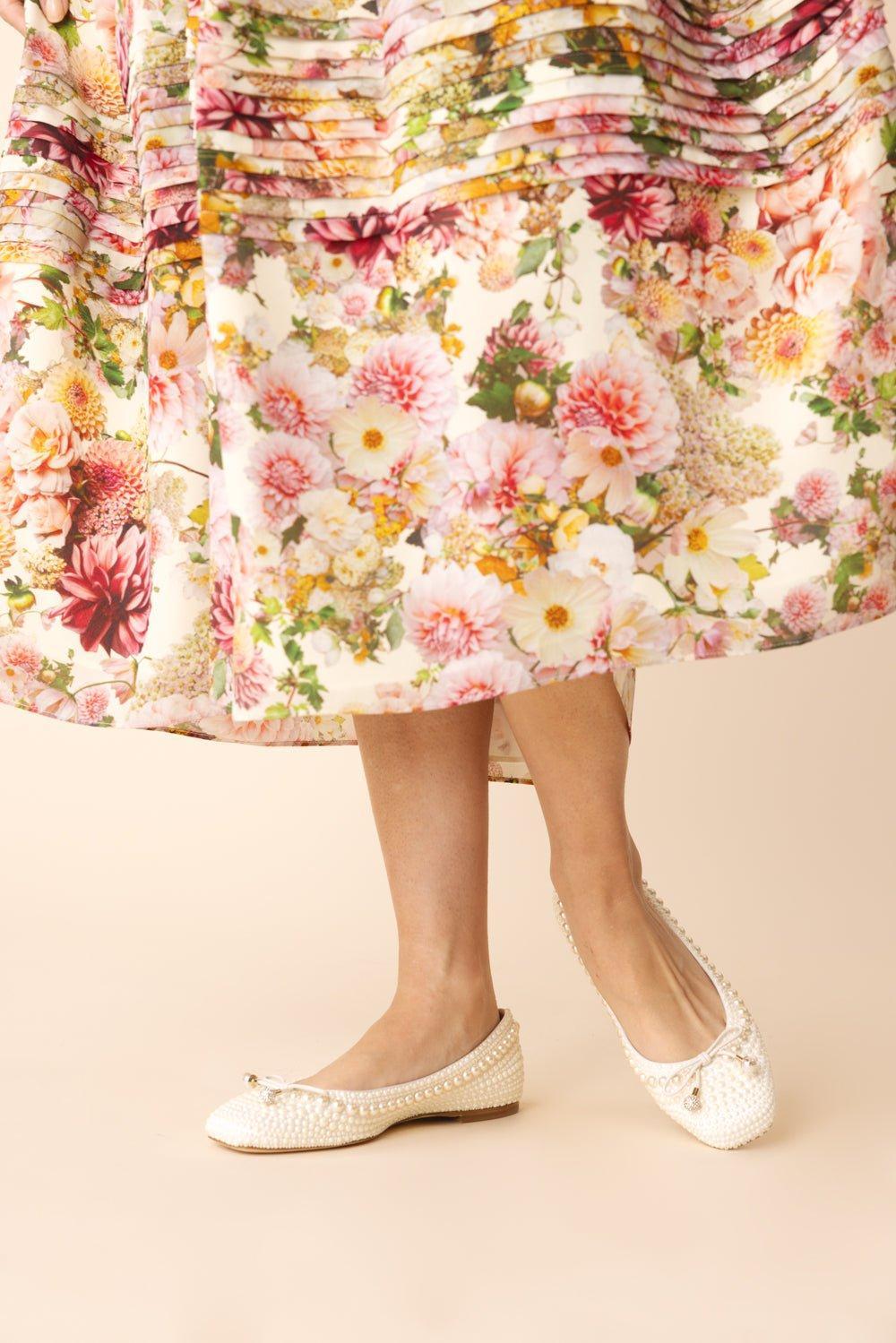 JIMMY CHOO-Elme Flat - White Pearl-