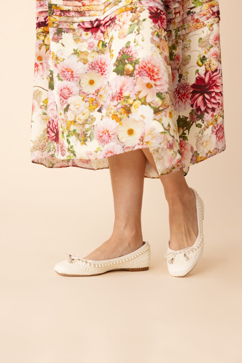 JIMMY CHOO-Elme Flat - White Pearl-