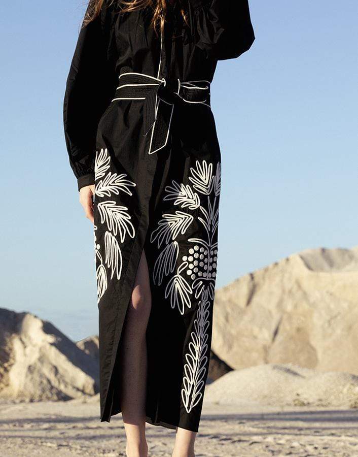 JOHANNA ORTIZ-Black Real Expedition Embroidered Dress-