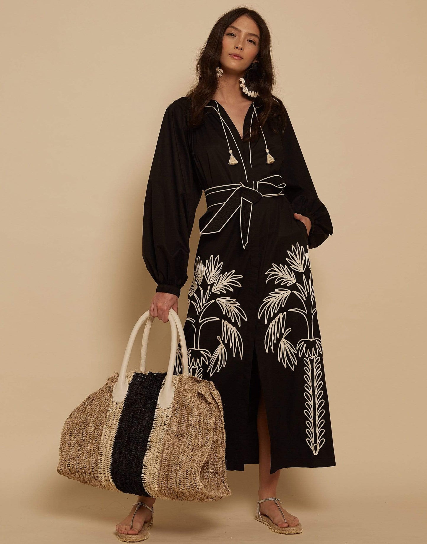 JOHANNA ORTIZ-Black Real Expedition Embroidered Dress-