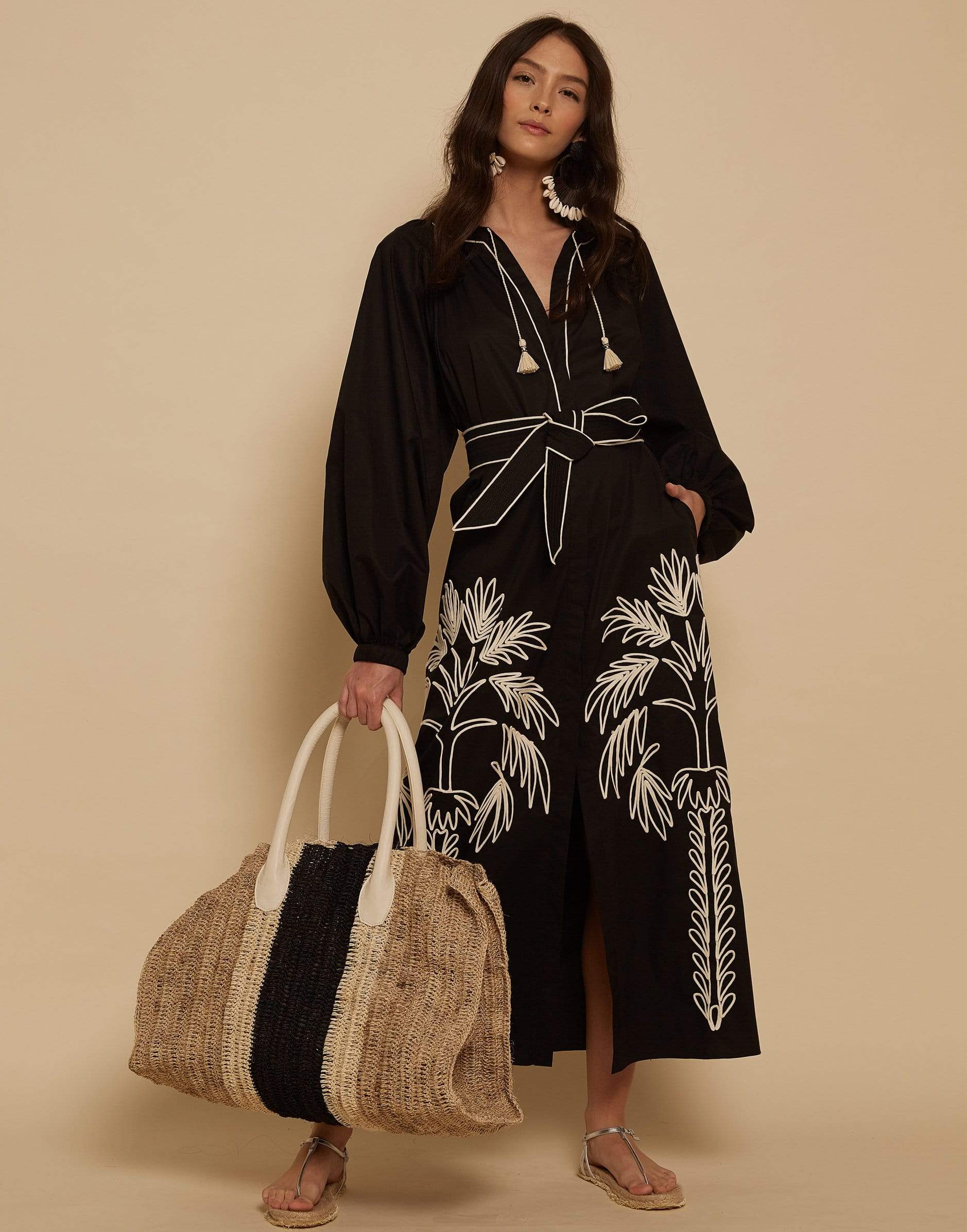 JOHANNA ORTIZ-Black Real Expedition Embroidered Dress-