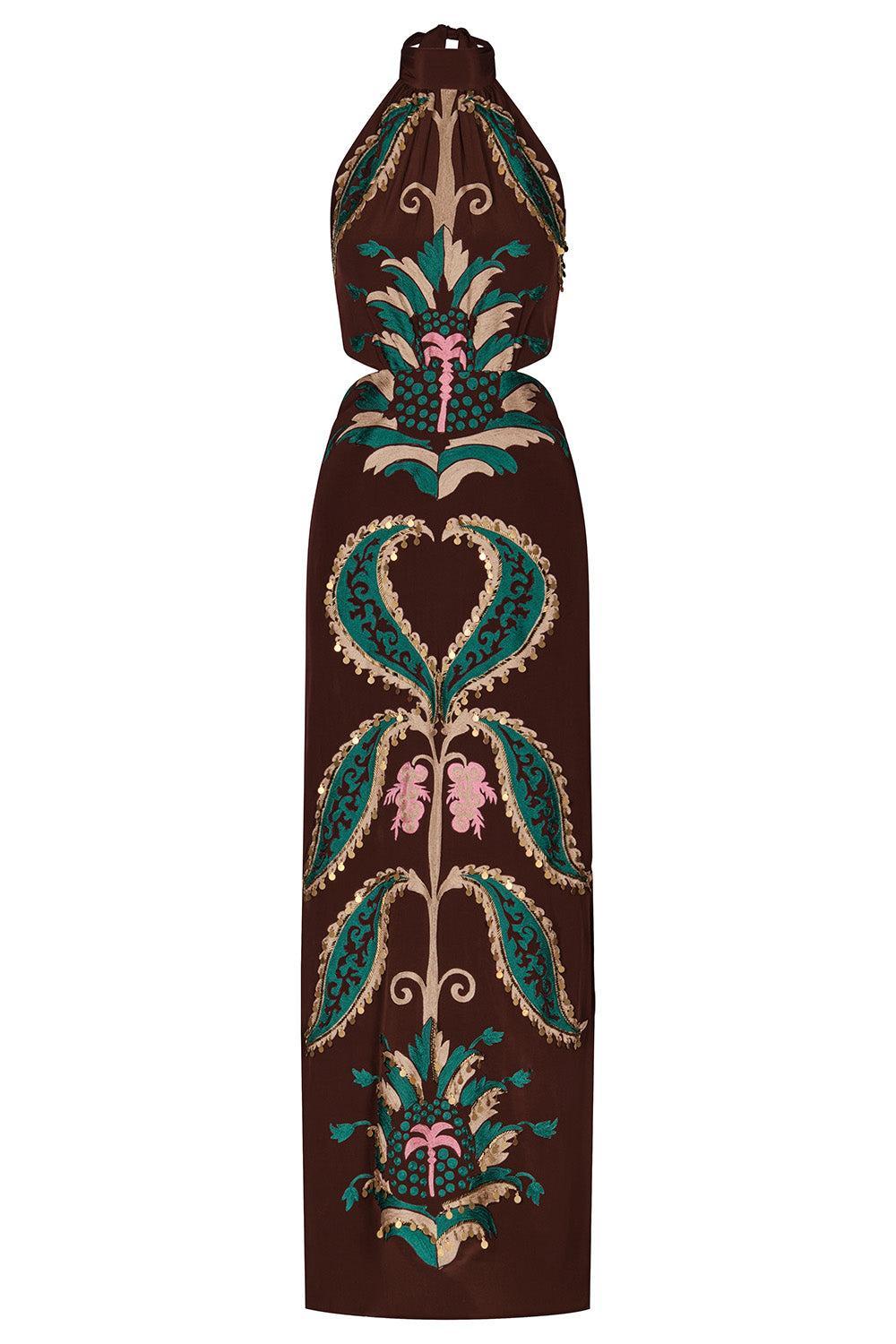 Promised Land Maxi Dress-DKCHOCGR-2-CLOTHINGDRESSCASUAL-JOHANNA ORTIZ