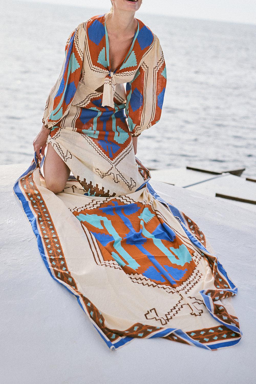 Sailing Flags Ankle Dress-ECBLUORB-2-CLOTHINGDRESSCASUAL-JOHANNA ORTIZ