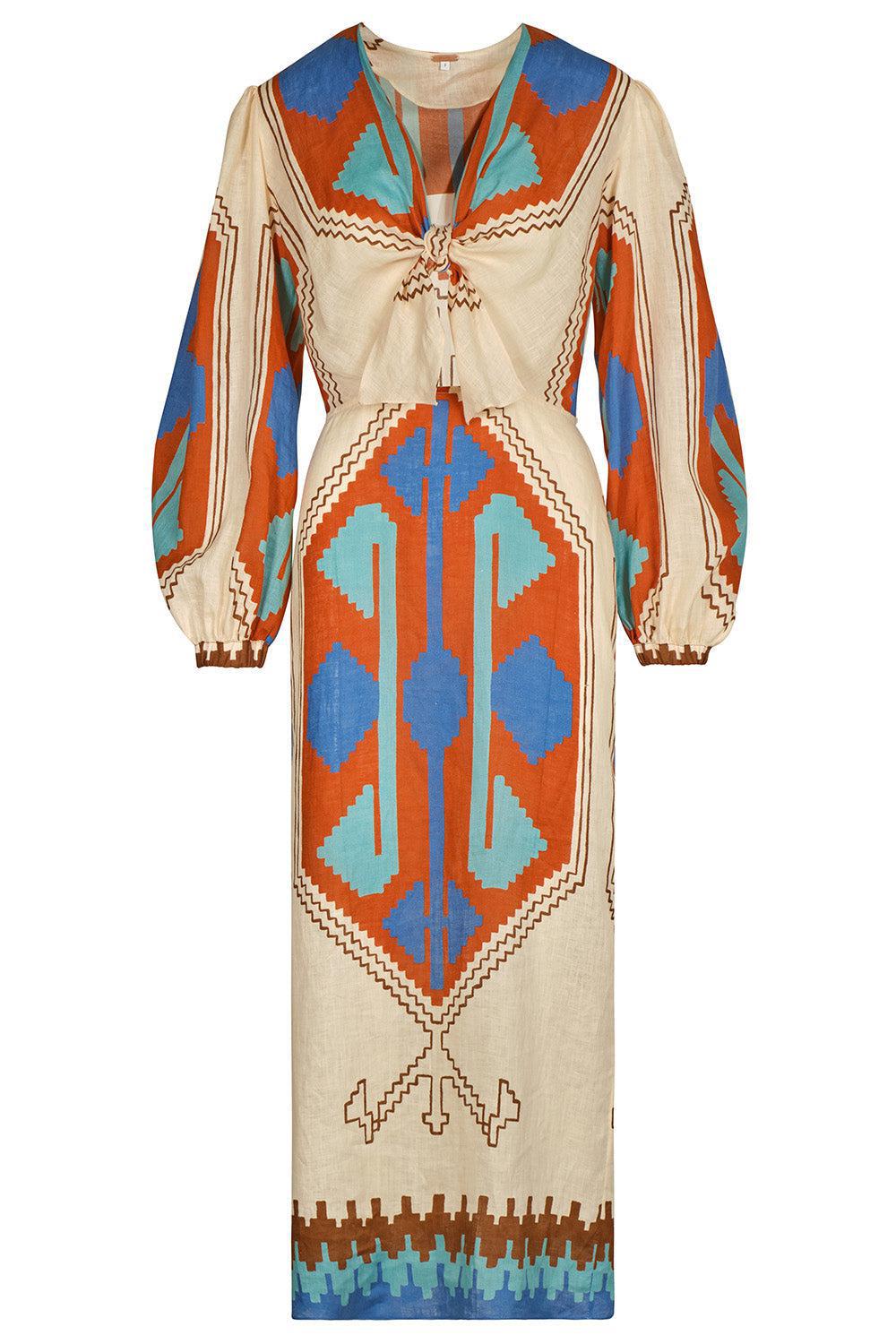 Sailing Flags Ankle Dress-ECBLUORB-2-CLOTHINGDRESSCASUAL-JOHANNA ORTIZ