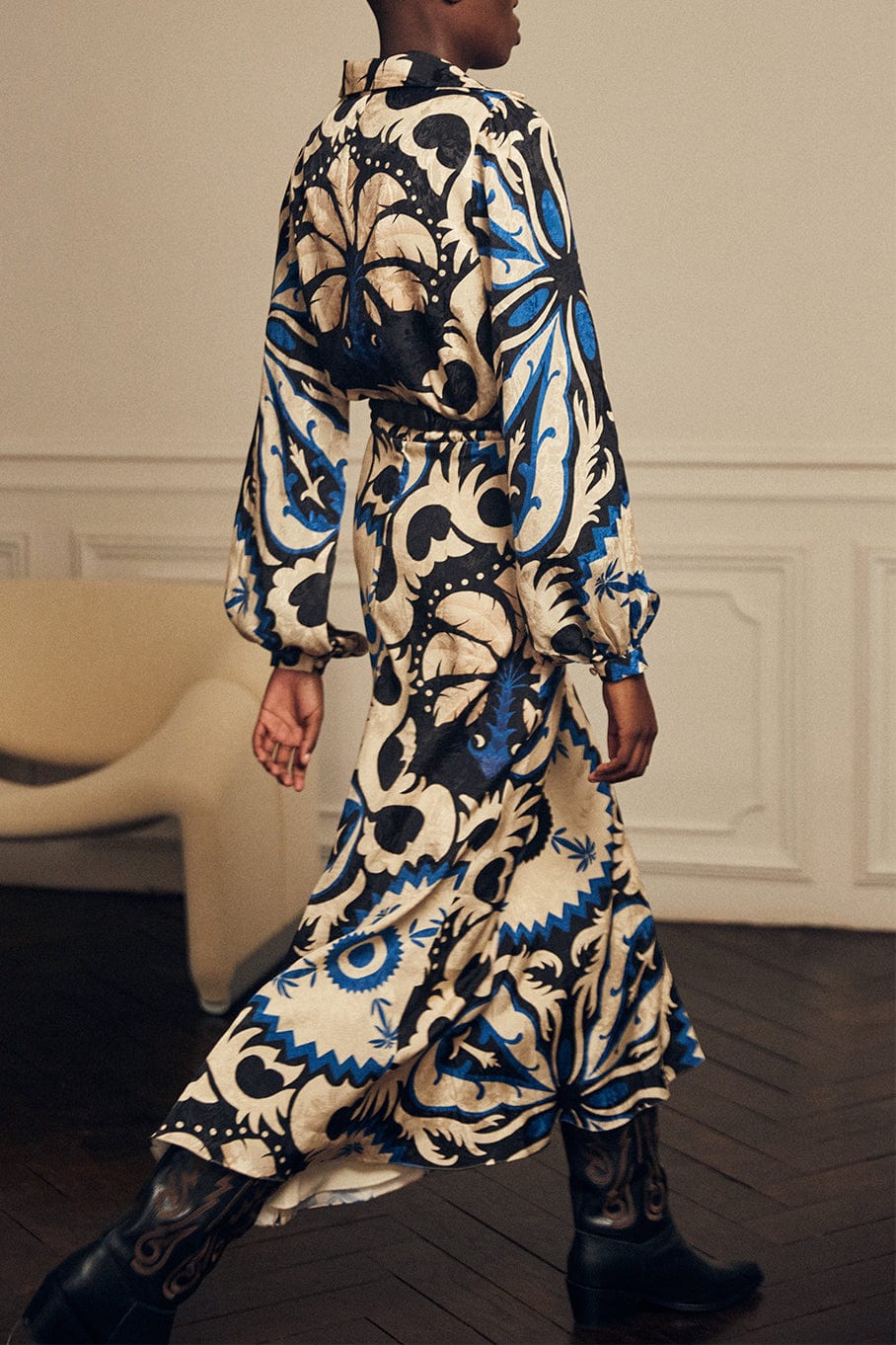 JOHANNA ORTIZ-Blurred Reality Long Sleeve Midi Dress-