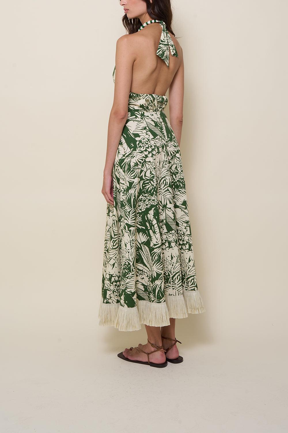 Heritage Midi Dress-EMRLDECR-4-CLOTHINGDRESSCASUAL-JOHANNA ORTIZ