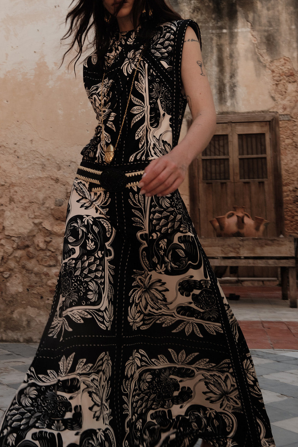  Old School Jaguar Midi Dress-NOVELTY-2-CLOTHINGDRESSCASUAL-JOHANNA ORTIZ 