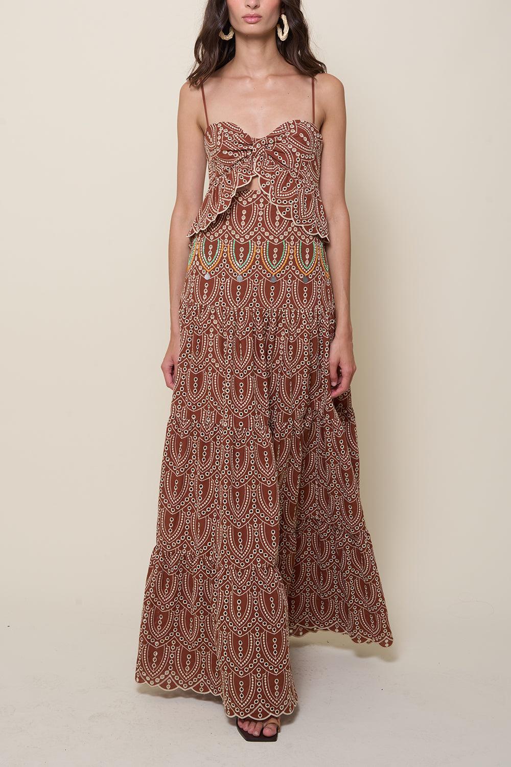 Entre Flechas Maxi Dress-RDWNECRU-2-CLOTHINGDRESSCASUAL-JOHANNA ORTIZ