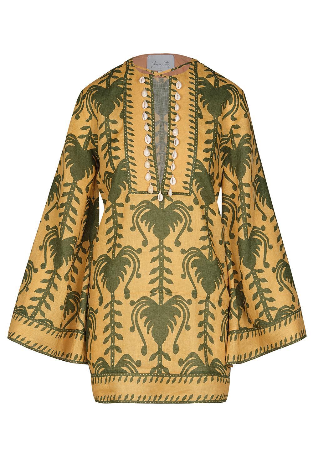 Wild Savannah Tunic Dress - Yellow Light Green-YLWLTGRN-0-CLOTHINGDRESSCASUAL-JOHANNA ORTIZ